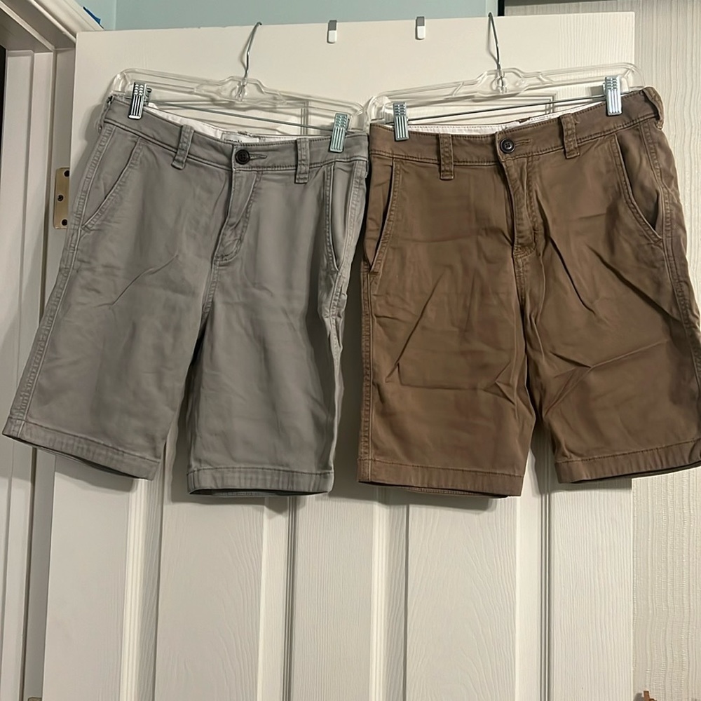 Abercrombie kids boy’s khaki uniform shorts LOT OF 2